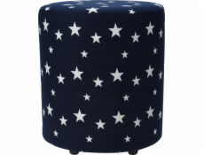Home Styling Collection STARS Pouf, 30 cm, tmavě modrá s hvězdami