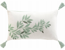 Douceur d`Interieur Dekorativní polštář s třásněmi a listovým vzorem, 30 x 50 cm