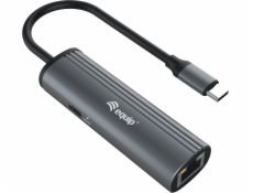 AV adaptér Equip Equip Dock USB-C->RJ45 10/100/1000 + 100W PD 0,15m gr