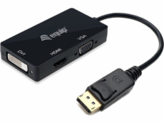 AV adaptér Equip Equip Displayport->HDMI/VGA/DVI adaptér St/Bu černý