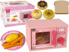 LeanToys Dřevěný Mikrovlnný Mikrovlnný Vařič potravin Růžový