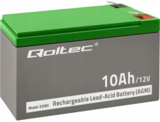 Baterie Qoltec AGM | 12V | 10Ah | Bezúdržbový | do UPS