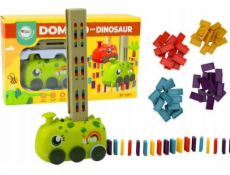 LeanToys Zelený dinosaurus na baterie Stohování do aut Barevné domino 4 barvy bloků