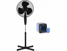 NeoTec Sada ventilátorů NeoTEC NTF-161X stojacího ventilátoru a ledového chladiče NeoTEC OneCool NTC-OC1, dvě nádoby, černá
