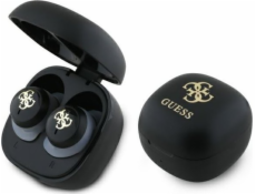 Bluetooth sluchátka Guess Guess GUTWSJ144ESK TWS + dokovací stanice černá/černá Iridescent 4G Printed Logo