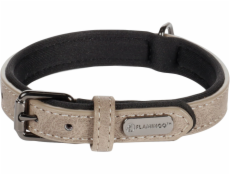 Flamingo Delu Obojek s neoprenovým polstrováním Taupe XS/S