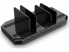 Lindy 120W 10portová USB nabíjecí stanice, 8x USB-A + 2x USB-C