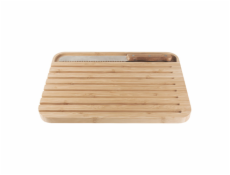 Prkénko Pebbly, NBA127, sada na krájení chleba, bambus, nerezová ocel, prkénko 36 x 26 cm a nůž 32 x 2,6 cm