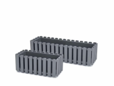 Květináč Prosperplast BOARDEE FENCYCASE, O 58x18 cm, šedý