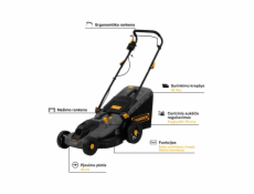 Elektrická sekačka na trávu Grunder 1800W, 43cm