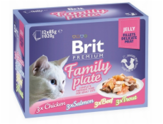 BRIT Premium Family Plate Filety v želé mix příchutí - mokré krmivo pro kočky - 12x85g
