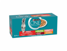 PURINA One Sterilcat Beef, salmon, chicken, turkey - mokré krmivo pro kočky - 40x85g