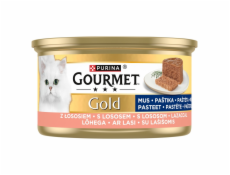 PURINA Gourmet Gold Mousse with salmon - mokré krmivo pro kočky - 85g
