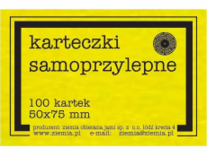 Self -adhesivní fluo 50x75mm 100k žluté karty