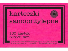 Self -adhesivní fluo 50x75mm 100k růžové karty