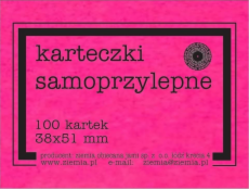 Self -adhesivní fluo 38x51mm 100k růžové karty