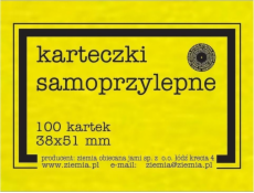 Self -adhesivní fluo 38x51mm 100k žluté karty