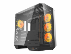 Počítačová skříň Darkflash DY470 (černá) + 4 ventilátory + držák GPU
