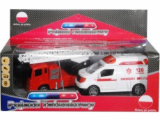 Záchranné vozidla se zvukovým modulem 2 ks.