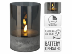Vánoční dekorace svíčka LED, průměr 10 x 15  cm, blikající plamen, časovač
