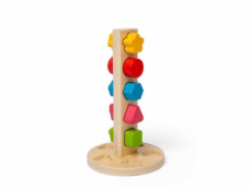 Bigjigs Toys Dřevěná věž s maticemi a šrouby
