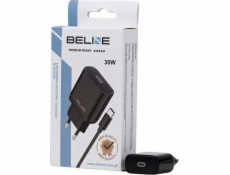 Beline 30W GaN USB-C nástěnná nabíječka + USB-C kabel, černý