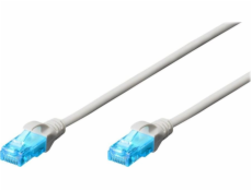 Digitus Propojovací kabel RJ45-RJ45, kat.5e, U/UTP, AWG 26/7, PVC, 0,25m, bílá