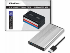 Qoltec Bydlení | HDD SSD 2,5  SATA3 | USB 3.0 | Stříbrný