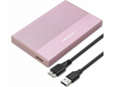 Qoltec Bydlení | 2,5palcový SSD HDD pozice | SATA | USB 3.0 | Super rychlost 5 Gb/s | 2TB | Růžový