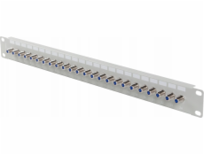 Lanberg Patch panel 24 portů 19palcová zásuvka Typ F válcovitá šedá