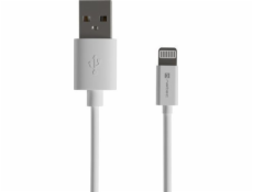 Natec Lightning (M)->USB-A(M) Kabel 2m MFI Prati White