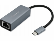 Qoltec Ethernetový adaptér USB-C na RJ45 | 1000 Mbps | Hliníkové pouzdro