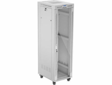 Lanberg Stojanová racková skříň 19   42U 600x800 šedé skleněné dveře flack pack