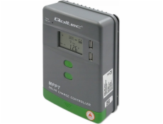 Qoltec MPPT solární regulátor nabíjení s teplotním čidlem 20A | 12V / 24V | LCD | 2xUSB