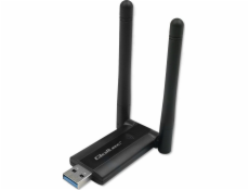 Qoltec Rychlý bezdrátový USB DUAL Wi-Fi adaptér 2 x 2dBi | Standardní AC | USB 3.0 | 1200 Mbps