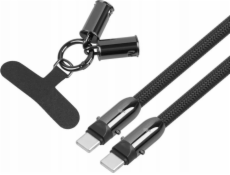 TB 2v1 USB C kabel Lanyard 1,2m černý