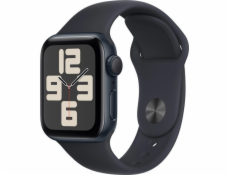 Apple Watch SE GPS, 40mm půlnoční hliníkové pouzdro s půlnočním sportovním páskem - velikost M/L