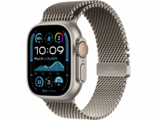 Apple Watch Ultra 2 GPS + Cellular, 49mm pouzdro z přírodního titanu s milánským náramkem z přírodního titanu M