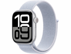 Apple Watch GPS Series 10, 46mm stříbrné hliníkové pouzdro se sportovním páskem Blue Cloud