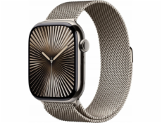 Apple Watch Series 10 GPS + Cellular, 46mm přírodní titanové pouzdro s přírodním titanovým milánským náramkem – velikost M/L