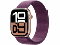 Apple Watch Series 10 GPS + Cellular, 46mm hliníkové pouzdro z růžového zlata se sportovním páskem Ripe Plum