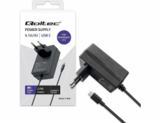 Qoltec Super FAST PD nabíječka pro Raspberry PI 5 | USB-C | 27W | 5-12V | 1,8-5A | Černý