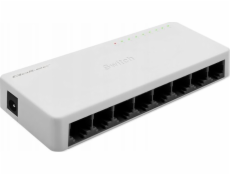 Qoltec SWITCH síťový přepínač 8 x RJ45 portů | 100 Mbps | Rychlý Ethernet | LAN