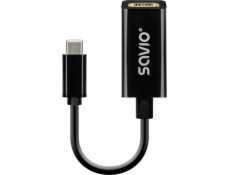 Savio USB-C (M) - HDMI (F) adaptér, 4K, 30Hz, plast, AK-79