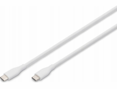 Digitus Silikonový napájecí kabel USB-C – USB-C, USB 2.0 60W, 1m bílý