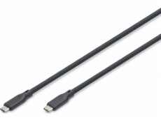 Digitus Silikonový propojovací kabel USB-C – USB-C, USB 3.2 Gen2 10G 4K 100W, 0,5 m černý
