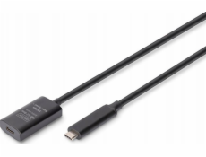 Digitus Aktivní prodlužovací kabel USB-C – USB-C, USB 3.2 Gen2, 10 Gb/s, 5 m