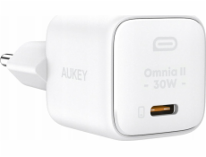 AUKEY PA-B1L Bílá Omnia II Mini nástěnná nabíječka 1xUSB-C PowerDelivery 30W 5A