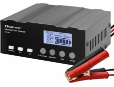 Qoltec Inteligentní mikroprocesorová nabíječka 12V | 12,6V | 24V | Usměrňovač s funkcí opravy pro baterii AGM GEL LiFePO4 | LCD