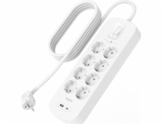 Belkin SurgePlus přepěťová ochrana 8x schuko 1xUSB-A 1xUSB-C 900J 2m